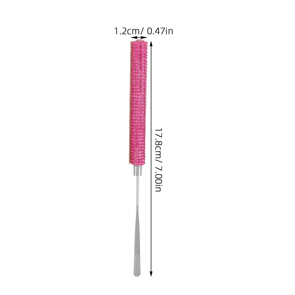 Rosy Rhinestone Metal Nail Mixing Tool Durable Nail Glue Stirring Rod for DIY