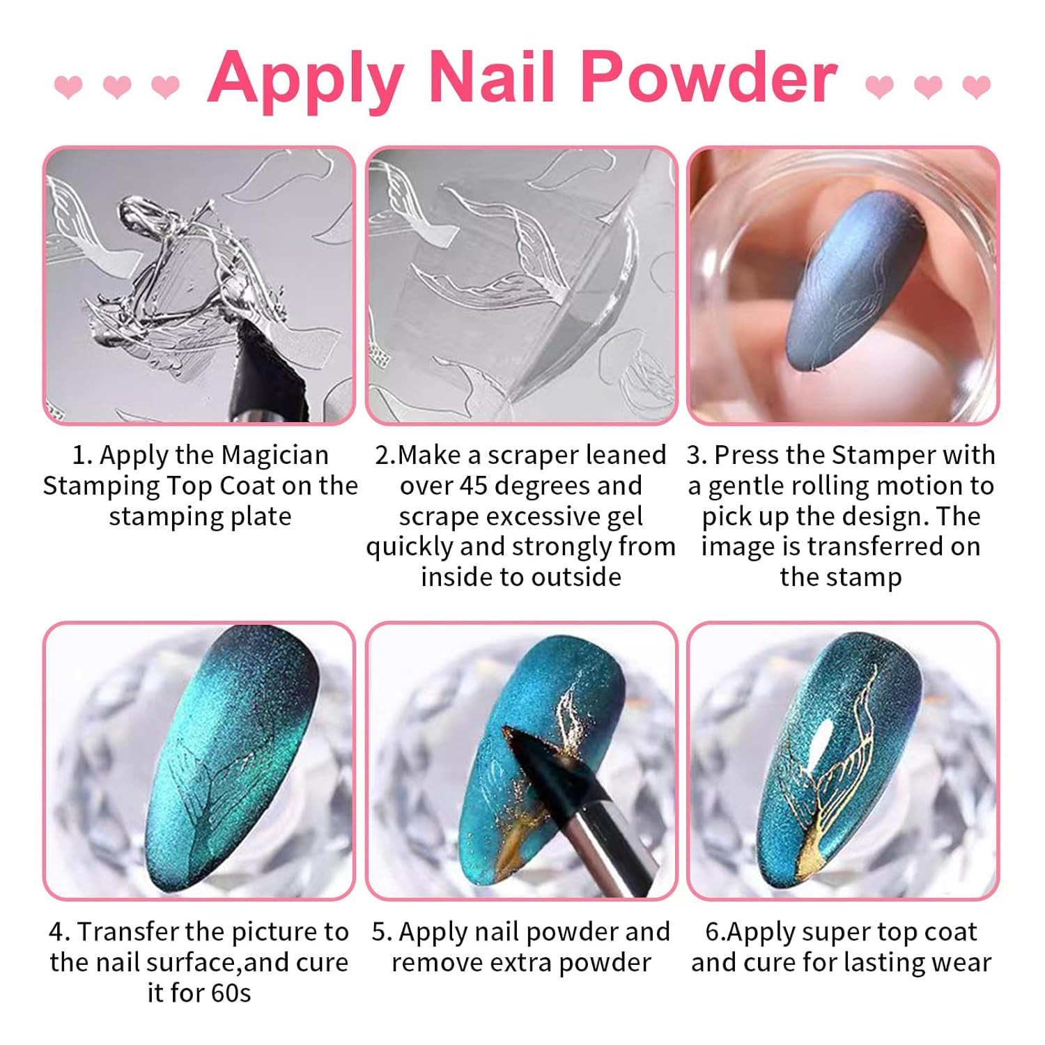Nail Stamp Gel 8Pcs French Tip Nail Stamp Kit with Black White Color Stamper Gel