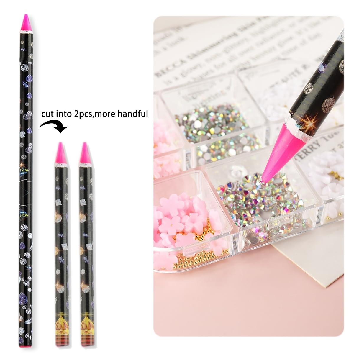 FSpronail Caviar Nail Beads Applicator Pen Kit – 2PCS Magnetic Tool