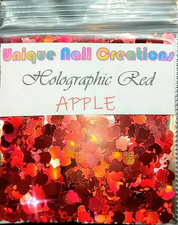 APPLE Shape Glitter🍎 You Choose 🍎Nail Art•Acrylic•Gel•Body Art•Face•Festival