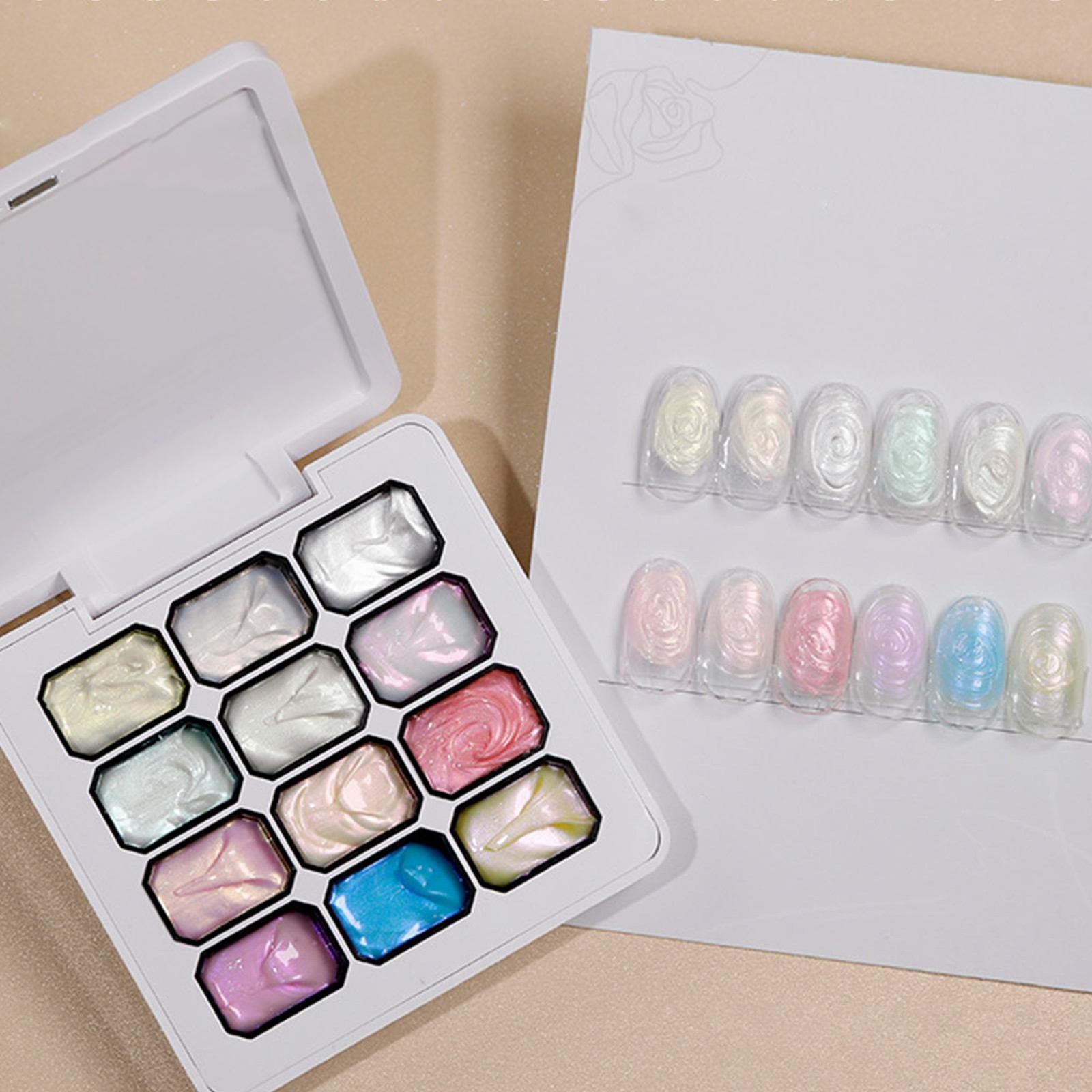 Sponges Pat Gel Nail Polish Palette 12 Colors Blending Ombre Gel Polish Patting