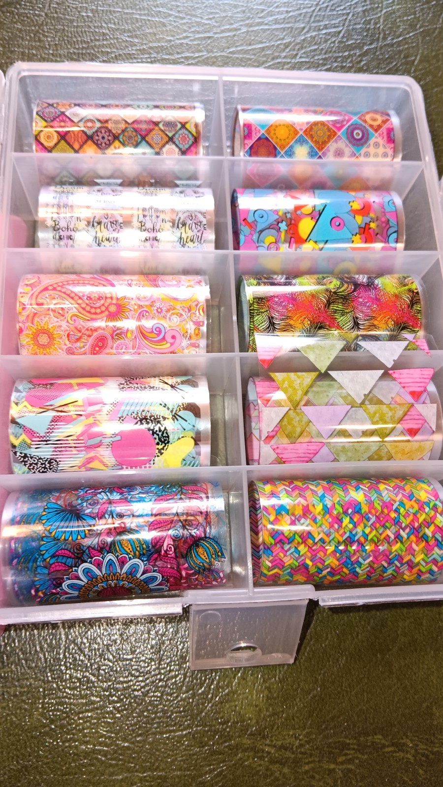 Nail Kit Includes Colorful Foils, Nail Accents In Blue, Silver, Clear, Multiple