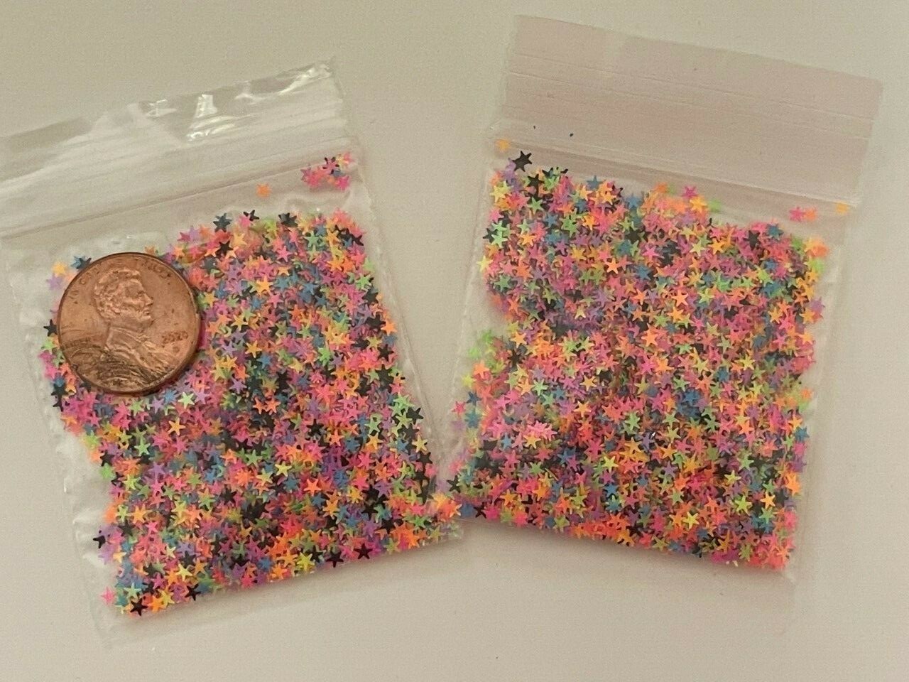 Solvent Resistant SUPER STAR Shaped (NEON MIXED) 2mm Glitter-US