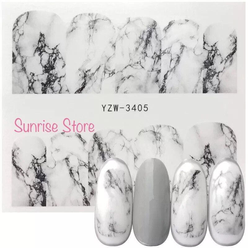 Nail Art Water Transfer Sticker Marble Decals Manicure DIY