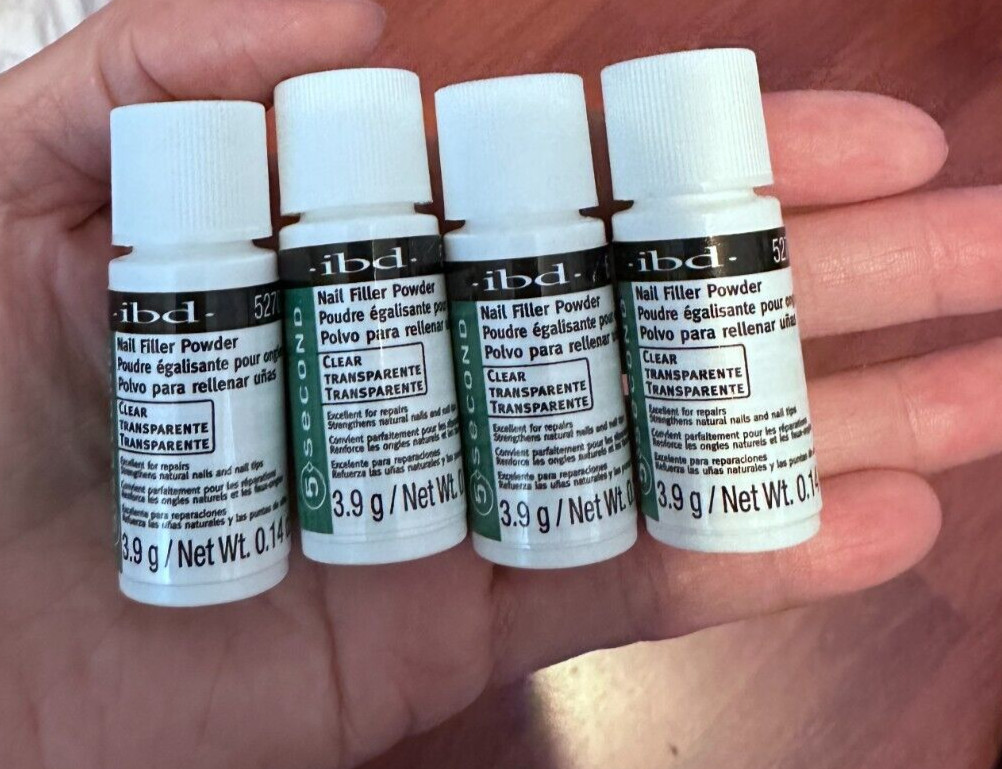 IBD 5 Second Nail Filler Powder – Clear – 0.14 oz – 527020 – (Pack of 4)