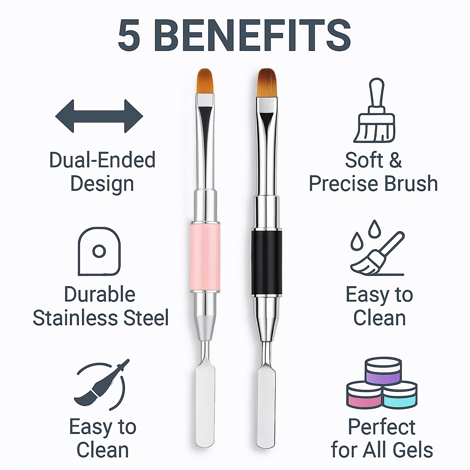 Travel-Friendly Nail Art Brush and Spatula Set – Perfect for Salon & DIY Use