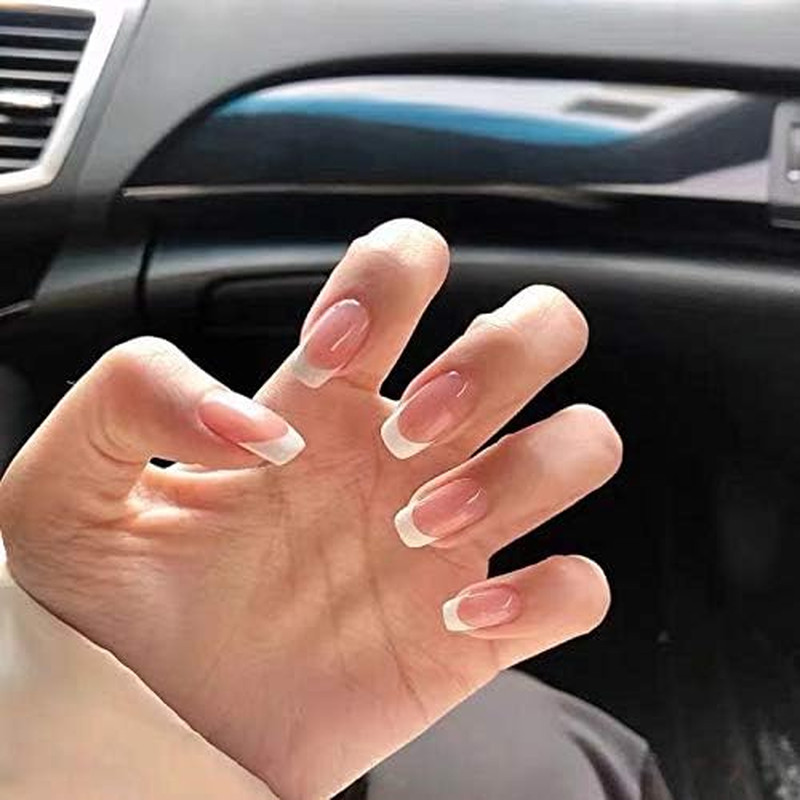 576Pcs 12 Sheets French Nail Self-Adhesive Stickers Stencils Manicure Nail Tips