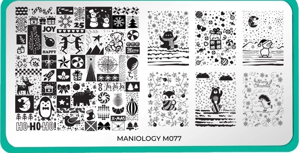 Maniology M077 Christmas Winter Quilt Scenes Scenic Snowman Nail Stamp Plate HTF