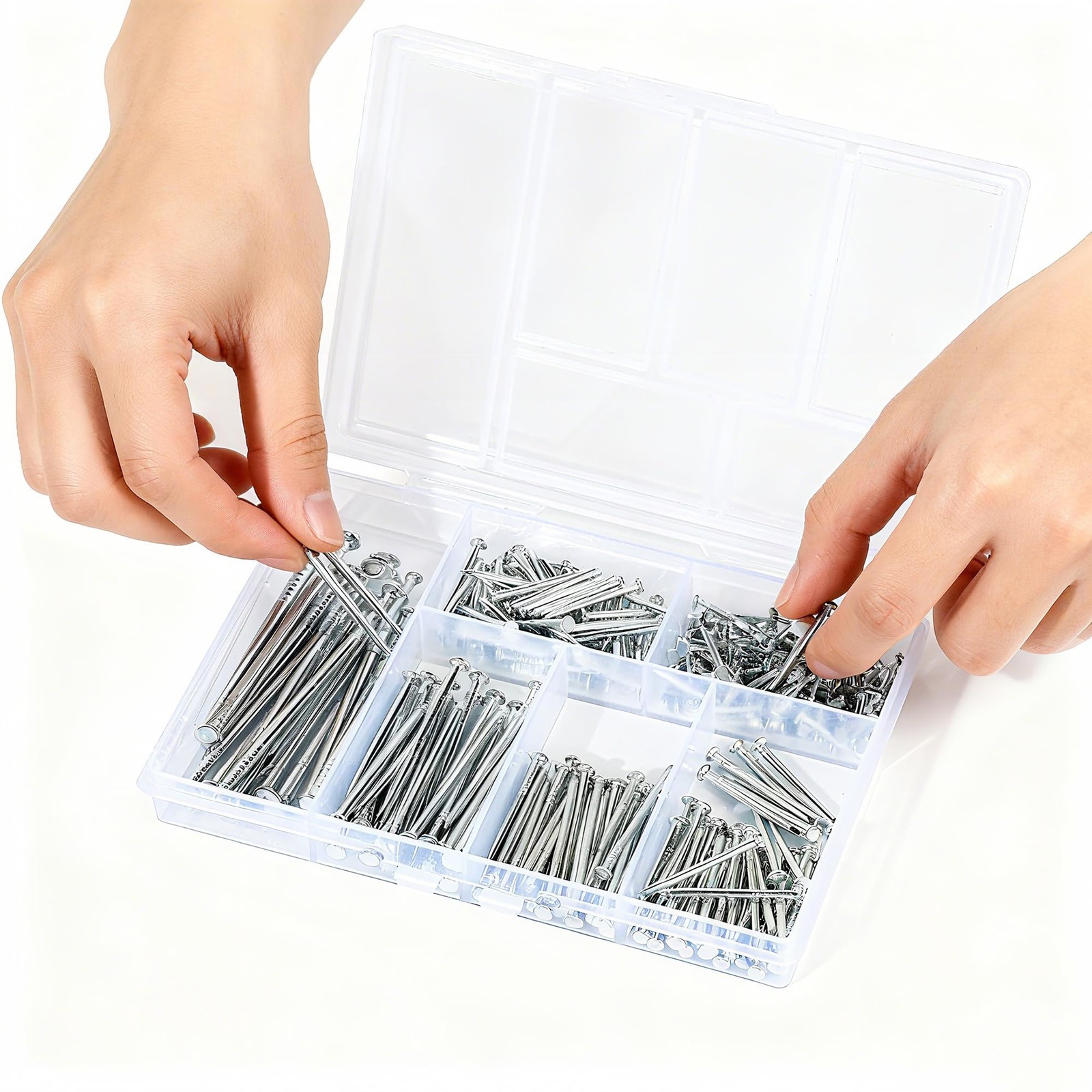 Ywmimn 280 Pcs Nail Assortment Kit, 6 Sizes Finishing Nails for Hanging…