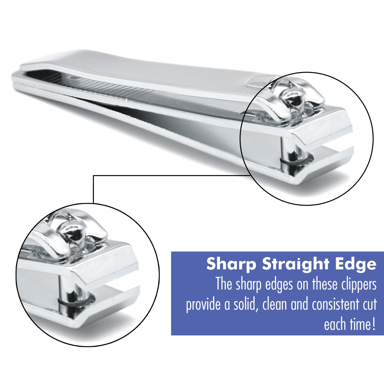 1pc Silver Nail Clipper Finger Toenail Cutter Nail Trimmer Straight Edge