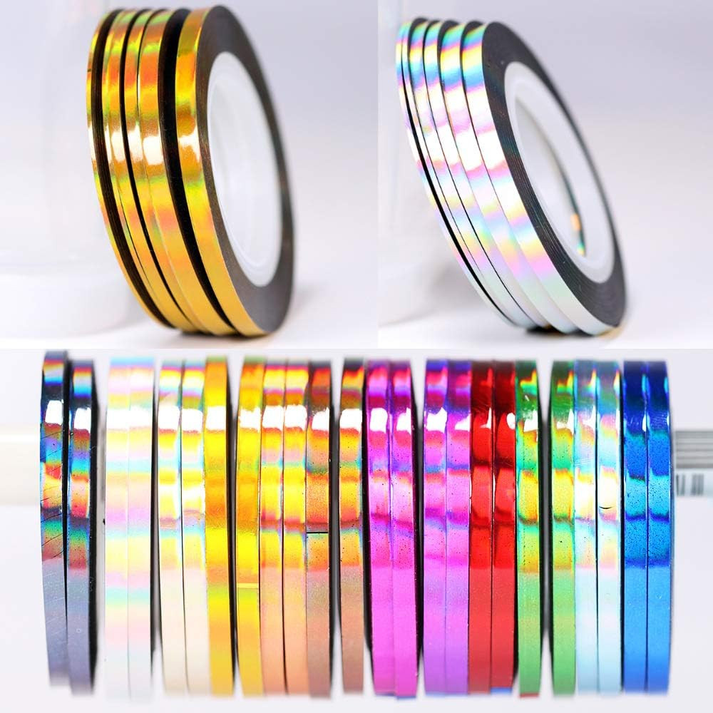 Nail Art Striping Tape Lines Kit 36 Pcs 1Mm 2Mm 3Mm Nail Tape Strips for Design