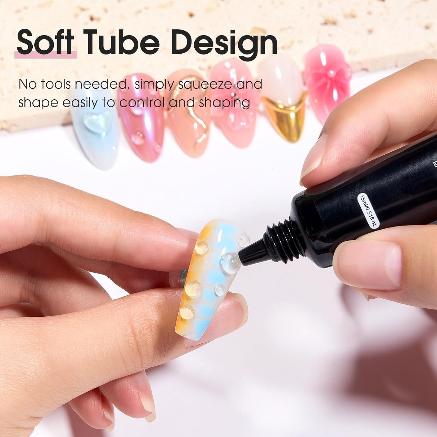 3D Sculpting Gel for Nail Art, Rhinestone Glue for Molding, Sculpture, Decoratio