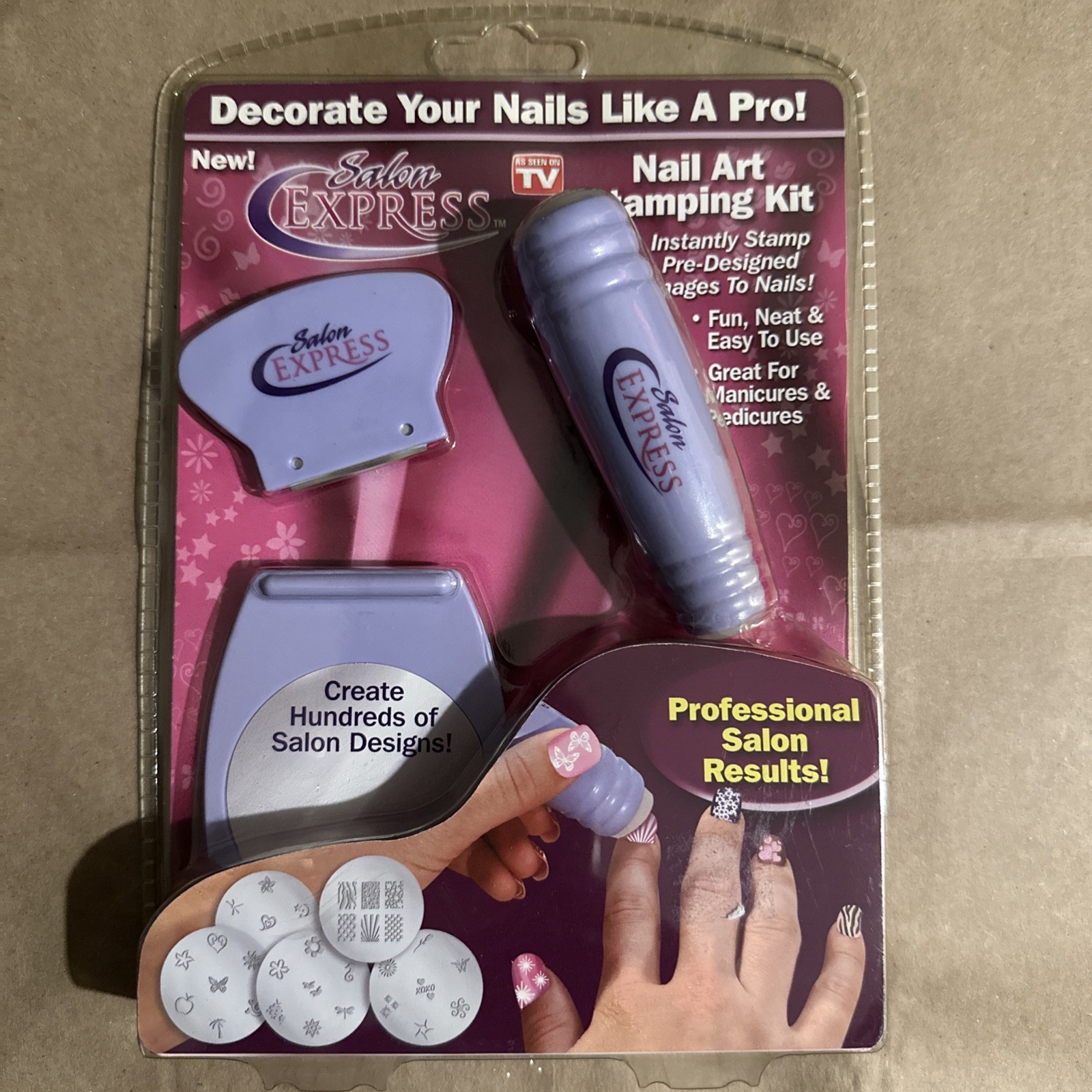 Salon Express Nail Art Stamping Kit As Seen on Tv Pretty Nails And Toes