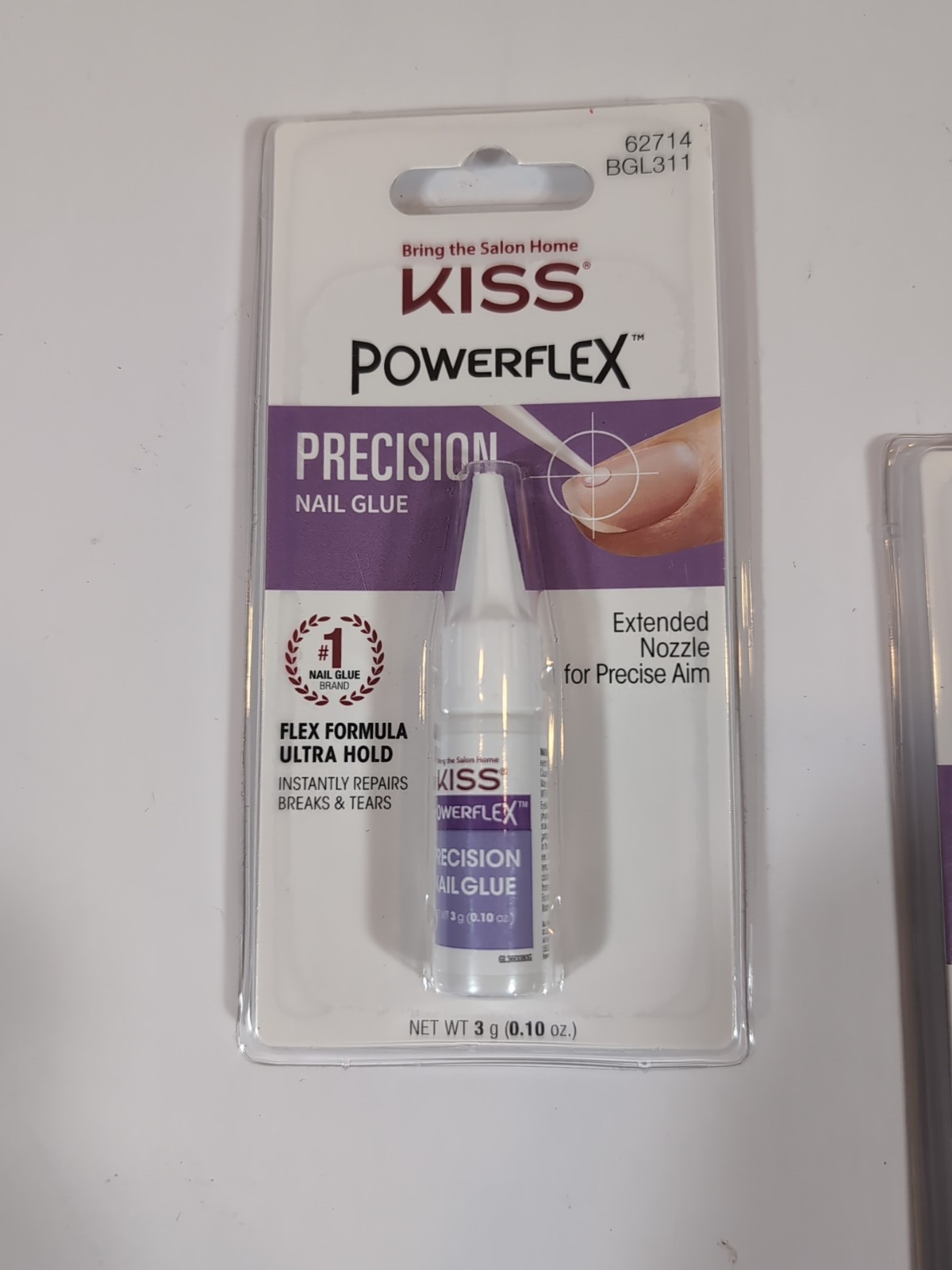KISS POWERFLEX PRECISION NAIL GLUE #BGL311 ULTRA HOLD FALSE NAIL ADHESIVE 2 Pak