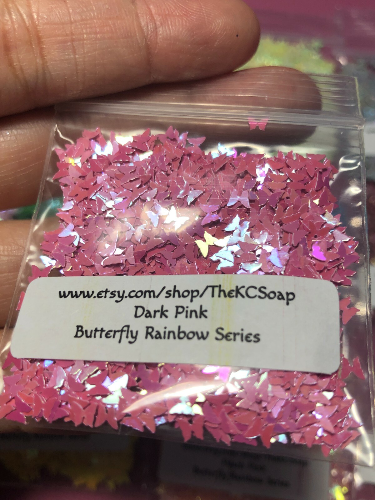 Solvent Resistant BUTTERFLY Rainbow series Glitter U Choose Color Nail Art Face