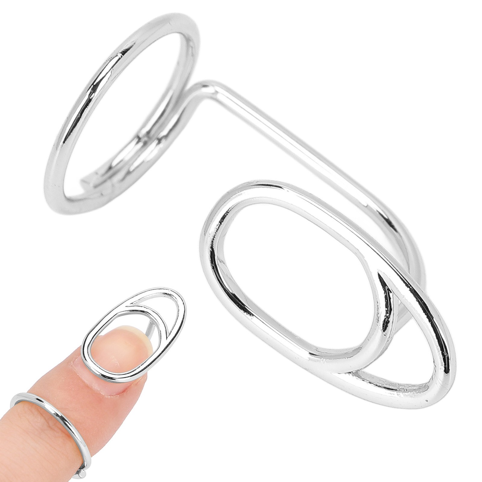 Nail Art Fingernail Rings Unique Women Finger Nail Cover Ring Decoration Jewelry