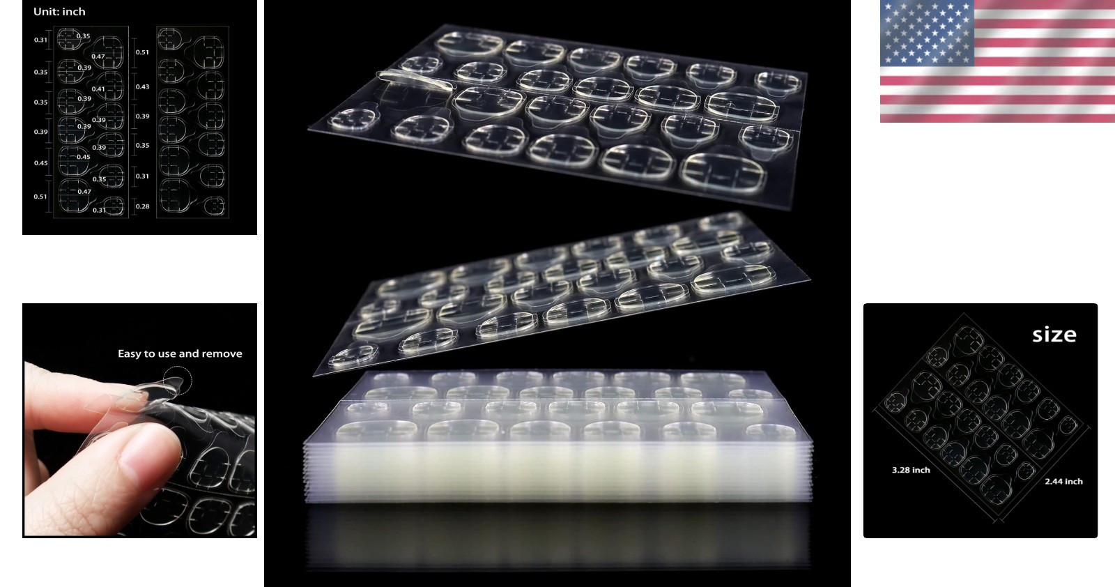 Super Strong Adhesive Tabs for Nail Art – 12 Sheets for Effortless Application