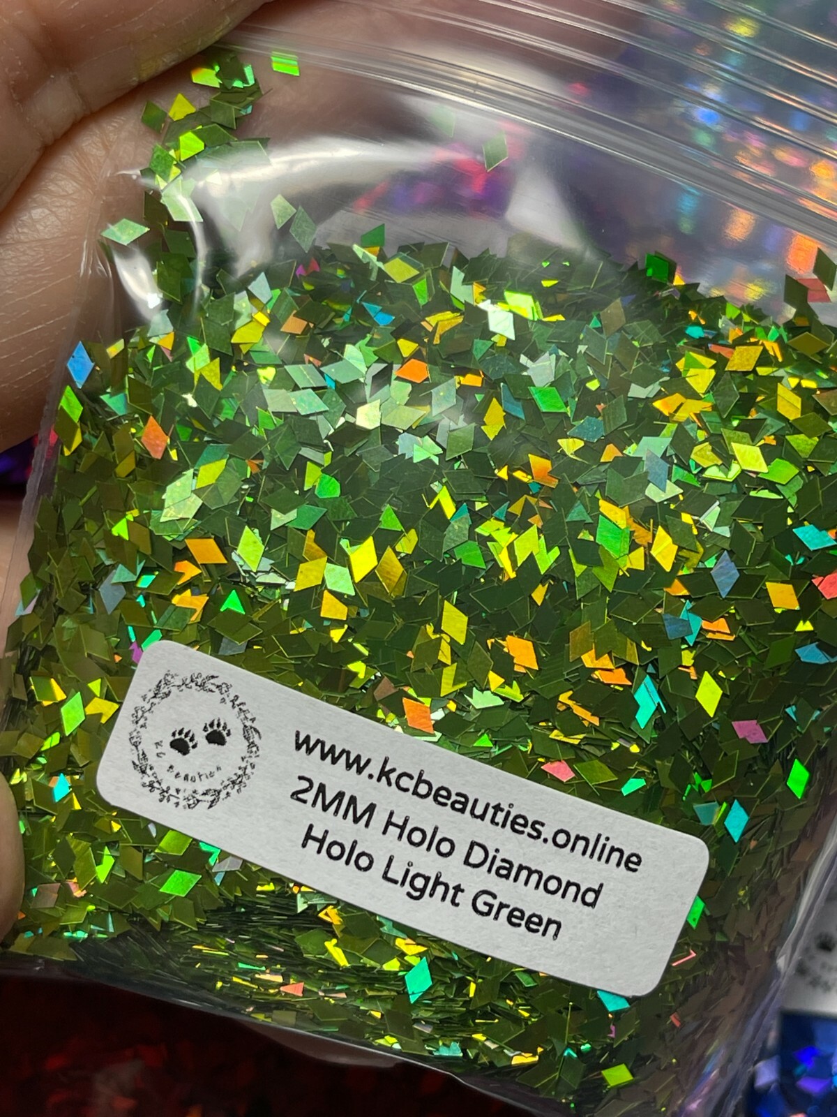 Solvent Resistant Holo Diamond shape 2mm Glitter Bulk Buy 3 get 1 Free Oz