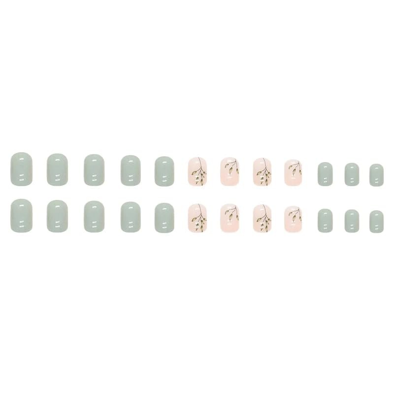 Curvlife Press On Nails – Acrylic Fake 0.23 Fl Oz (Pack of 1), Bamboo green