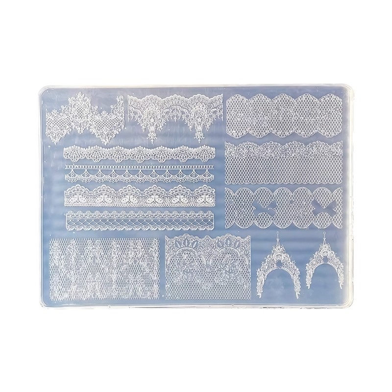 Professional Silicone Nail Art Template for Intricate 3D Lace Manicure Designs