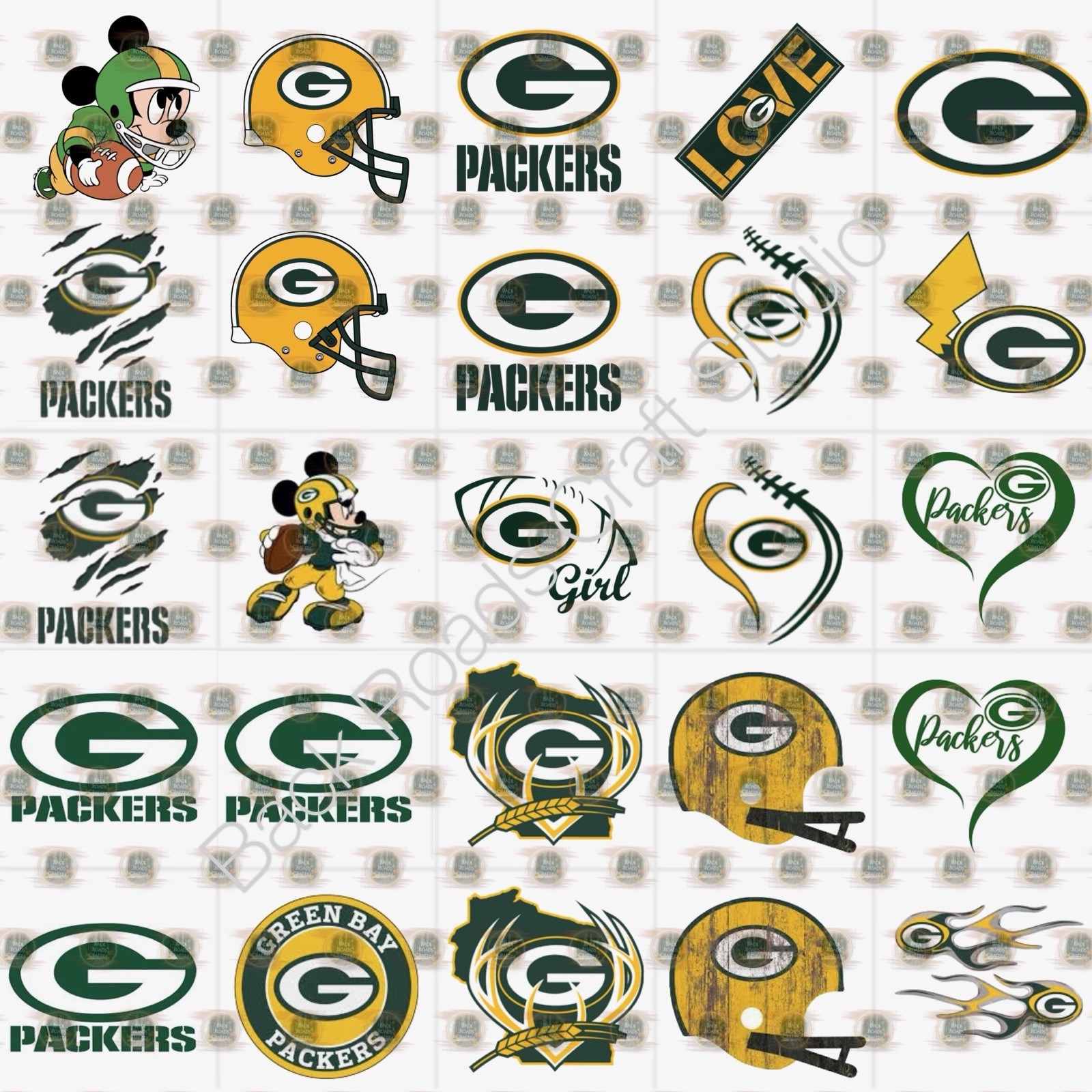 GB Packers Football Waterslide Nail Art Decals Set Of 50 Instructions & Bonus