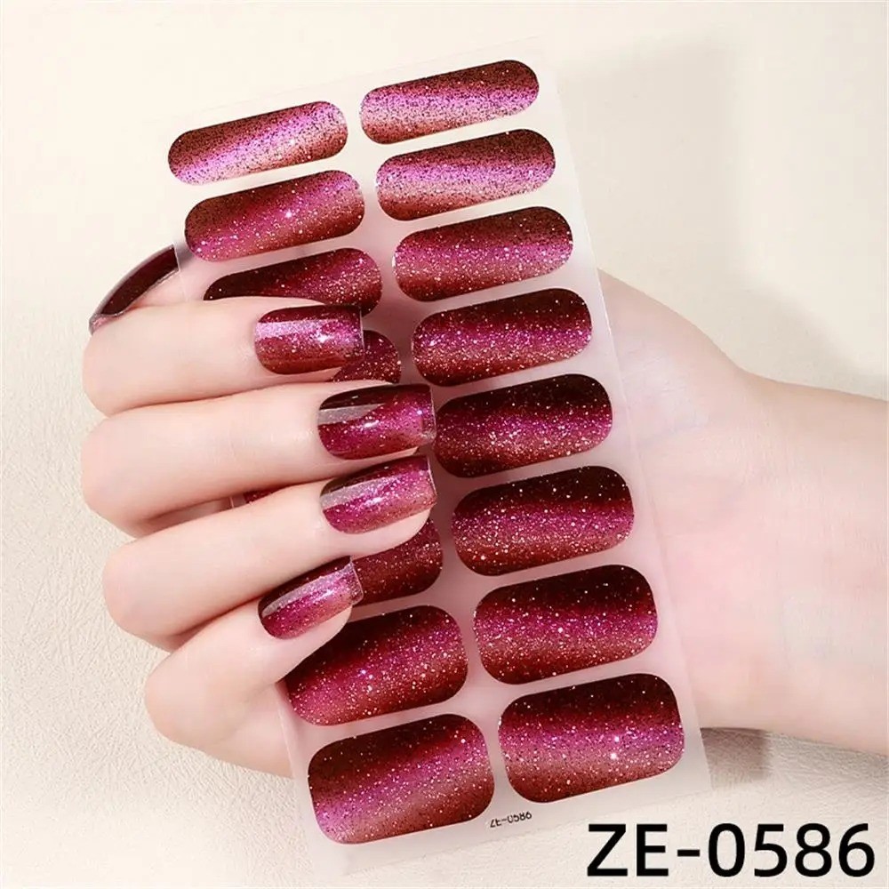Full Size Nail Wraps Stickers Polish Look Art Self Stick Strips USA