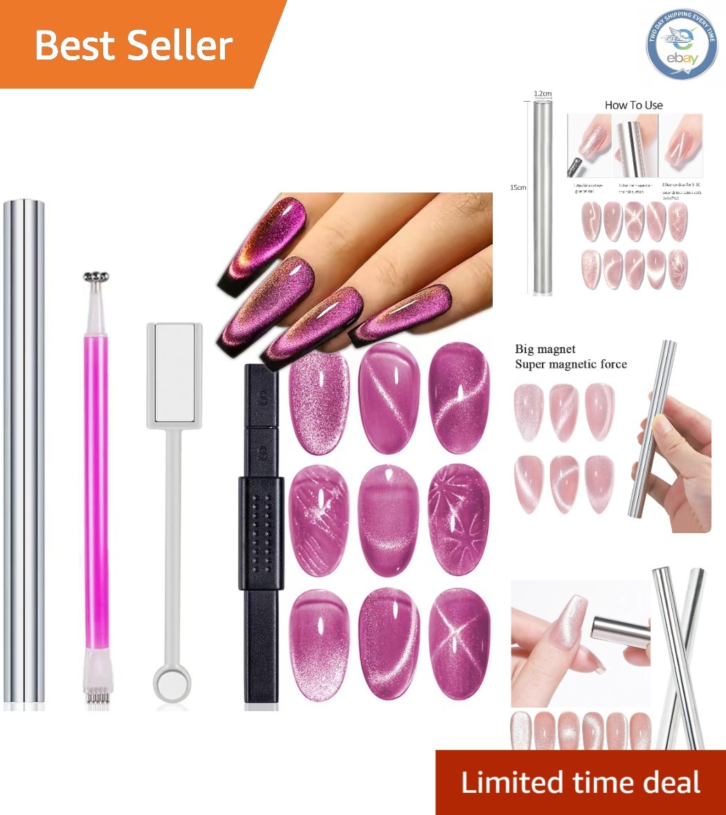 4-Piece Cat Eye Nail Magnet Set – Create Stunning Nail Art Designs Effortlessly