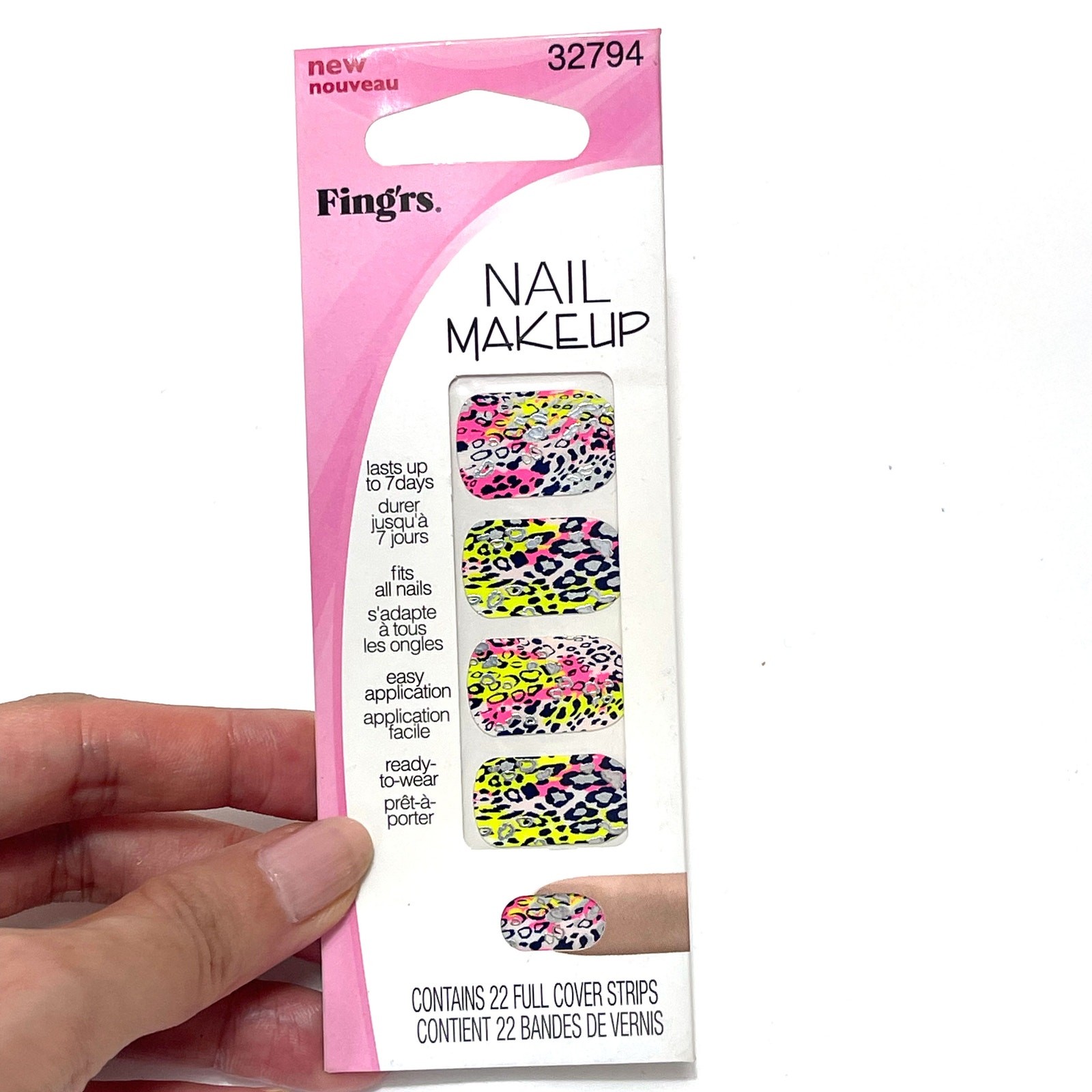 FING’RS NEW Nail Art Stickers Neon Leopard Sets for 3