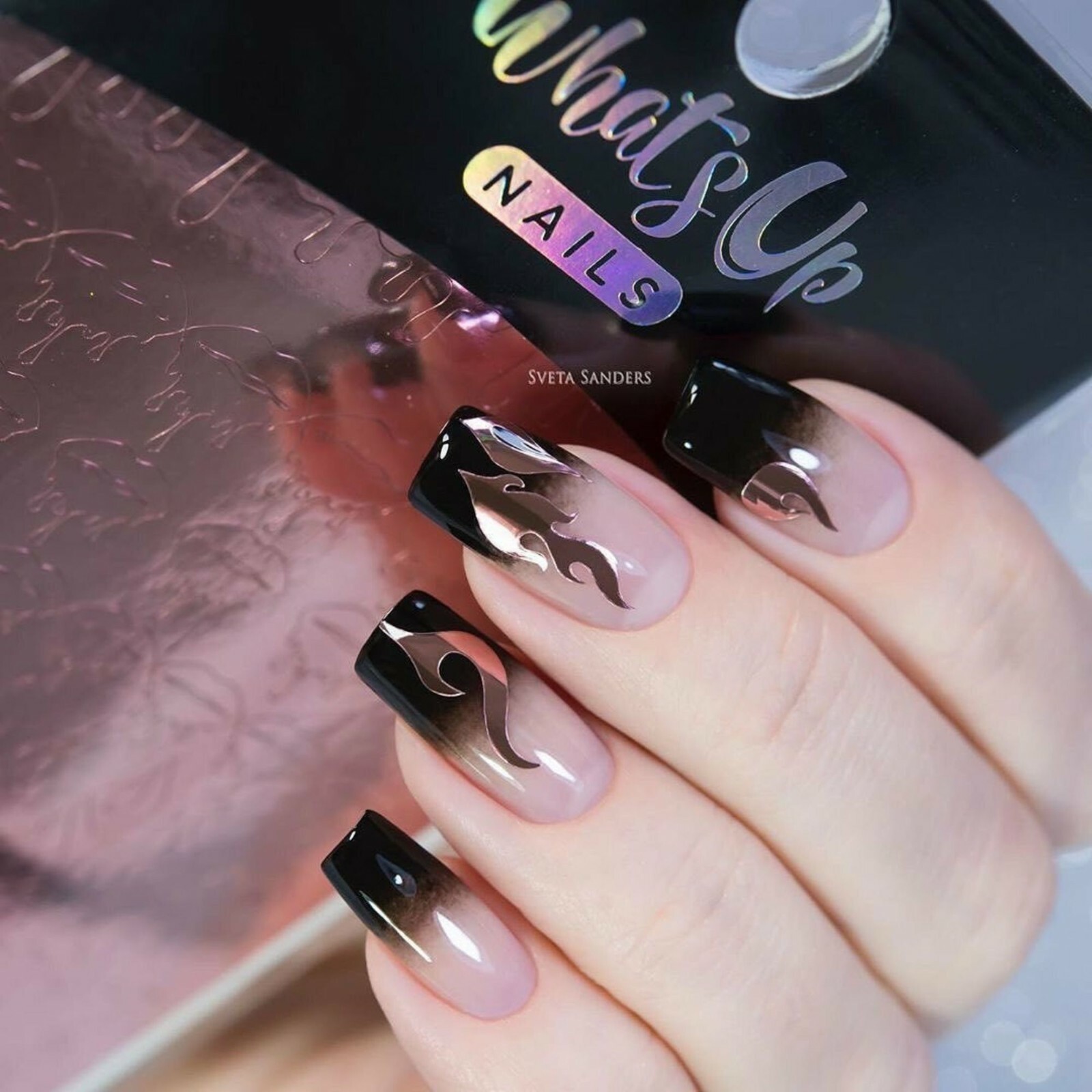 Dripping Flames Stickers (Rose Gold) – Daily Charme Collaboration, Nail Stickers