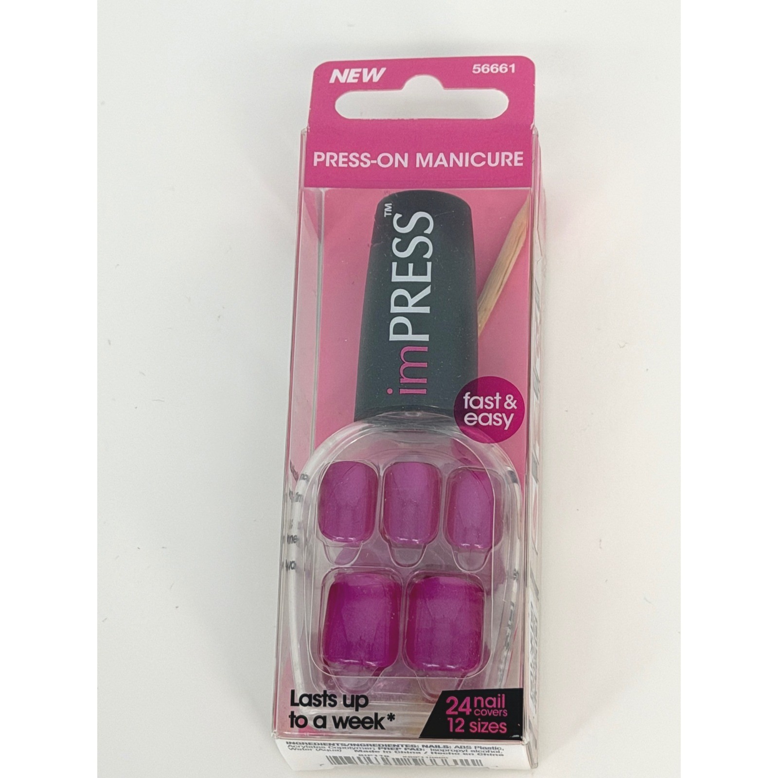 imPRESS Press On Manicure Nails New Pink Metallic 24 Count 12 Girlhoodcore 93-47