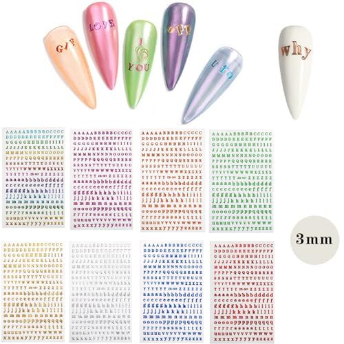 8 Sheets 3mm Alphabet Stickers Mini Capital Lowercase Letter Stickers