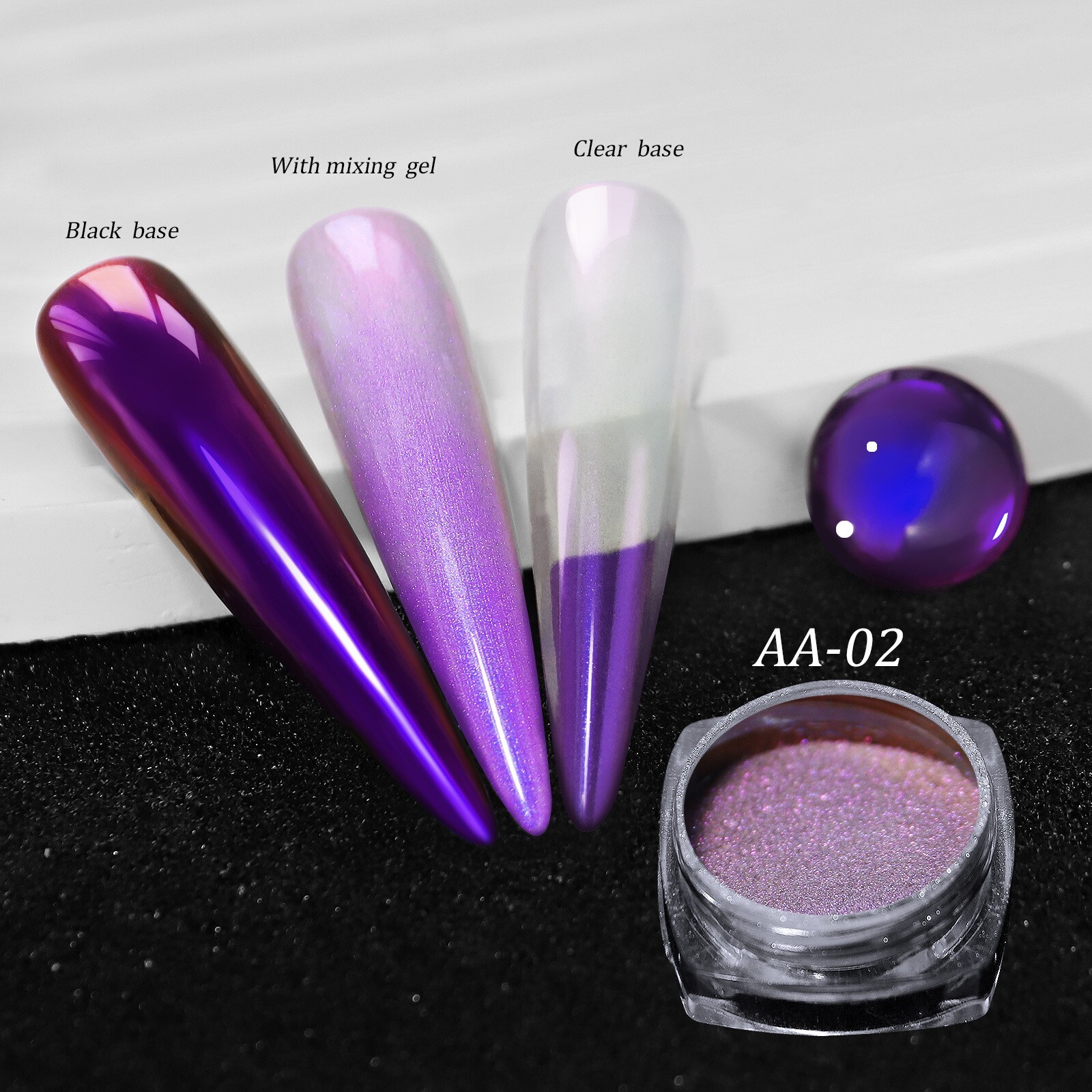 12 Jars Magic Mirror Nail Art Powder Chameleon Laser Nail Glitter for False Tips