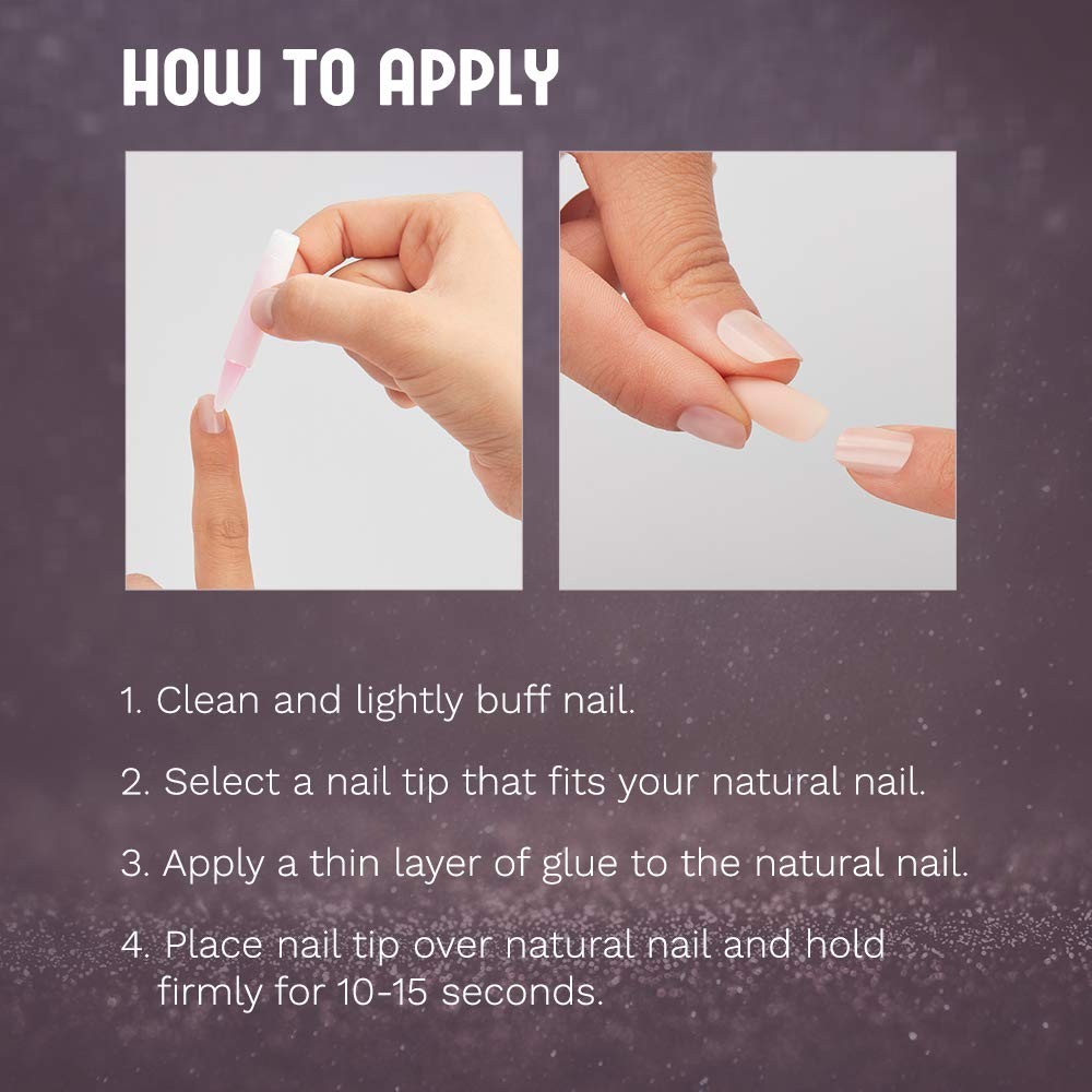 Ardell Nail Addict Premium Artificial Nail Set, 62111.2 Metallic Lilac Pearl