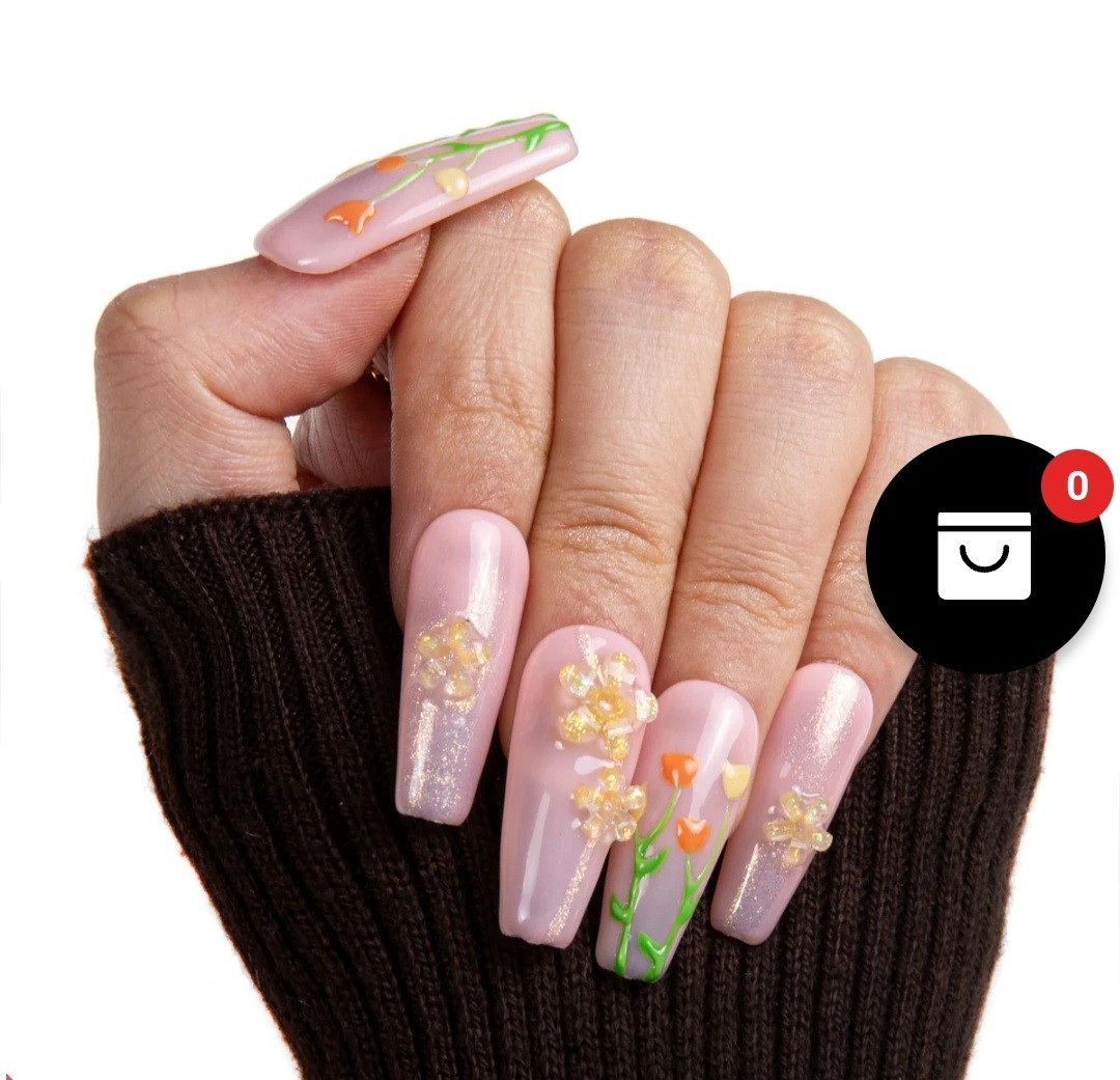 Flower Refresher Handmade Nails H313