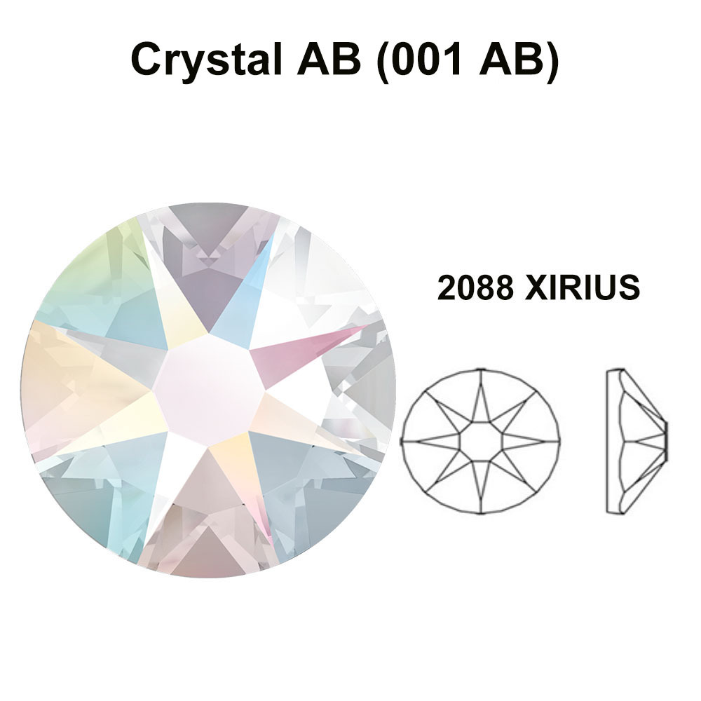 Swarovski 2058/2088 Flatback Foiled Rhinestones Factory Pack CRYSTAL AB (001 AB)