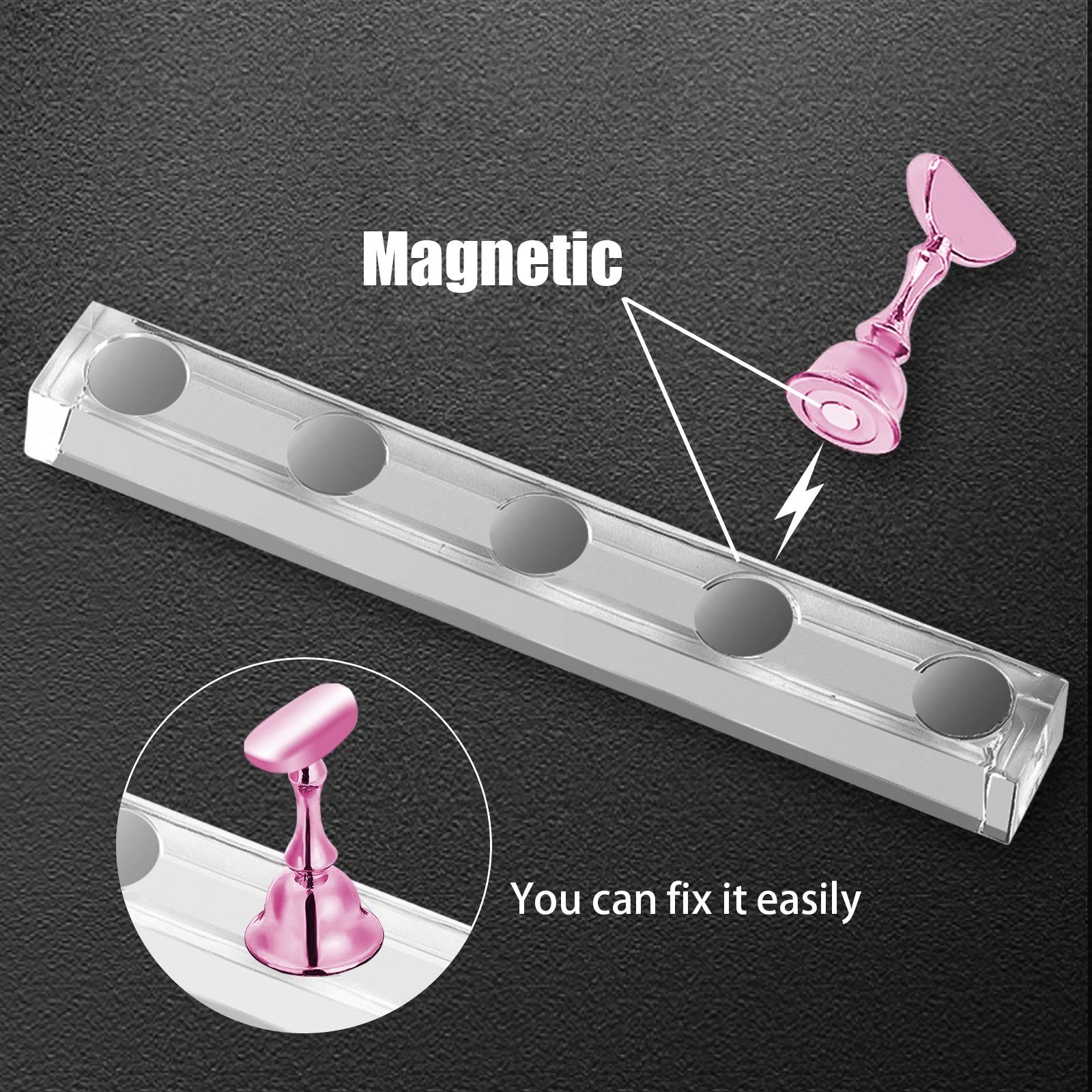 JUSTOTRY 2 Sets Pink Nail Stand for Press on Nails 2