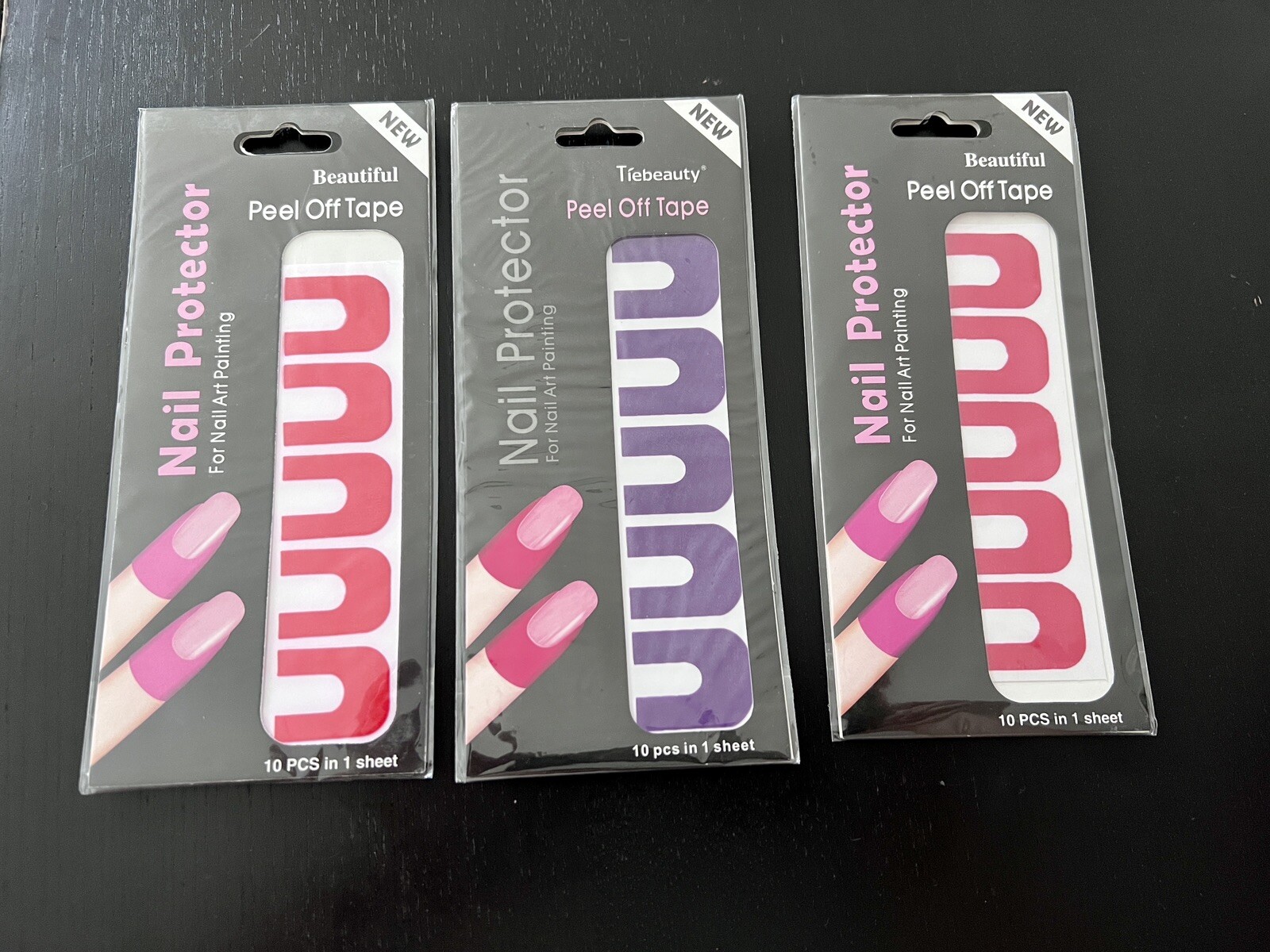 Peel off Fingers Tape for Nail Polish U-Shaped Skin Protector Sticker ,3 Sets