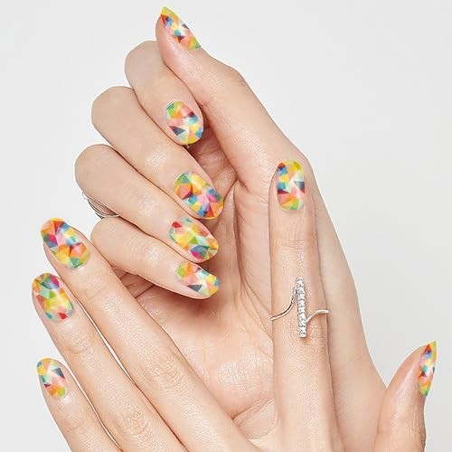 12 Sheets Gradient Nail Polish Strips with Nail File Self-Adhesive Aurora Neon