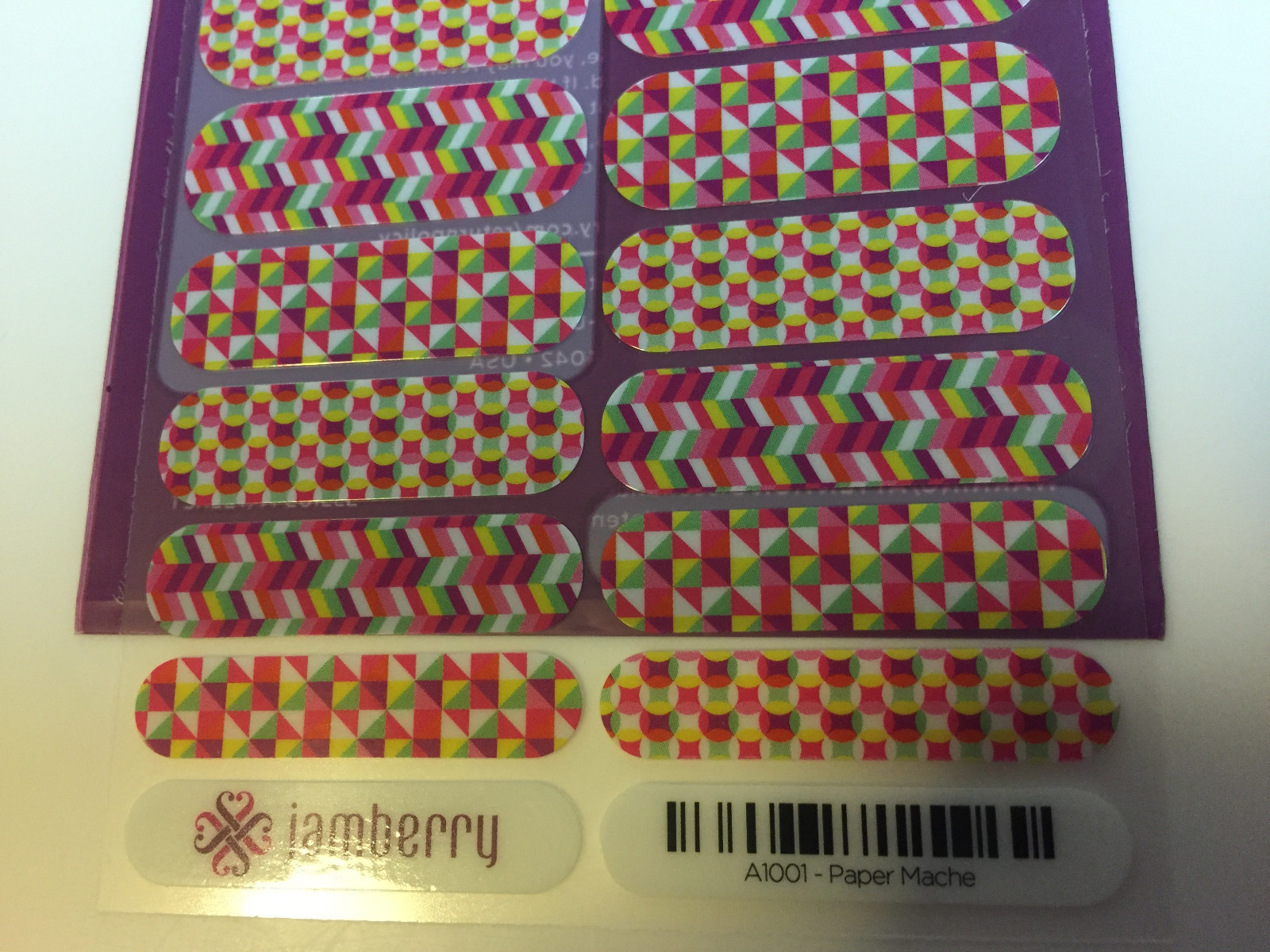 Jamberry Vinyl Nail Wraps ~ Full Sheet ~ Paper Mache ~ Retired (New)