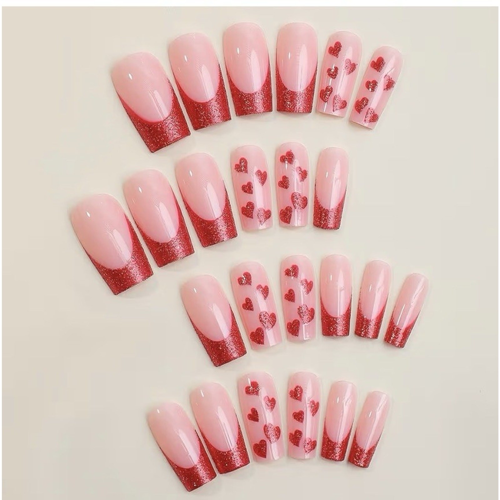 Valentine’s Day Press on Nails Long Square