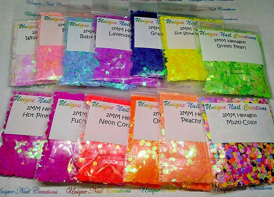 2MM Hexagon~You Choose~U Choose~Nail Art•Acrylic•Gel•Body Art•Festival•Crafts