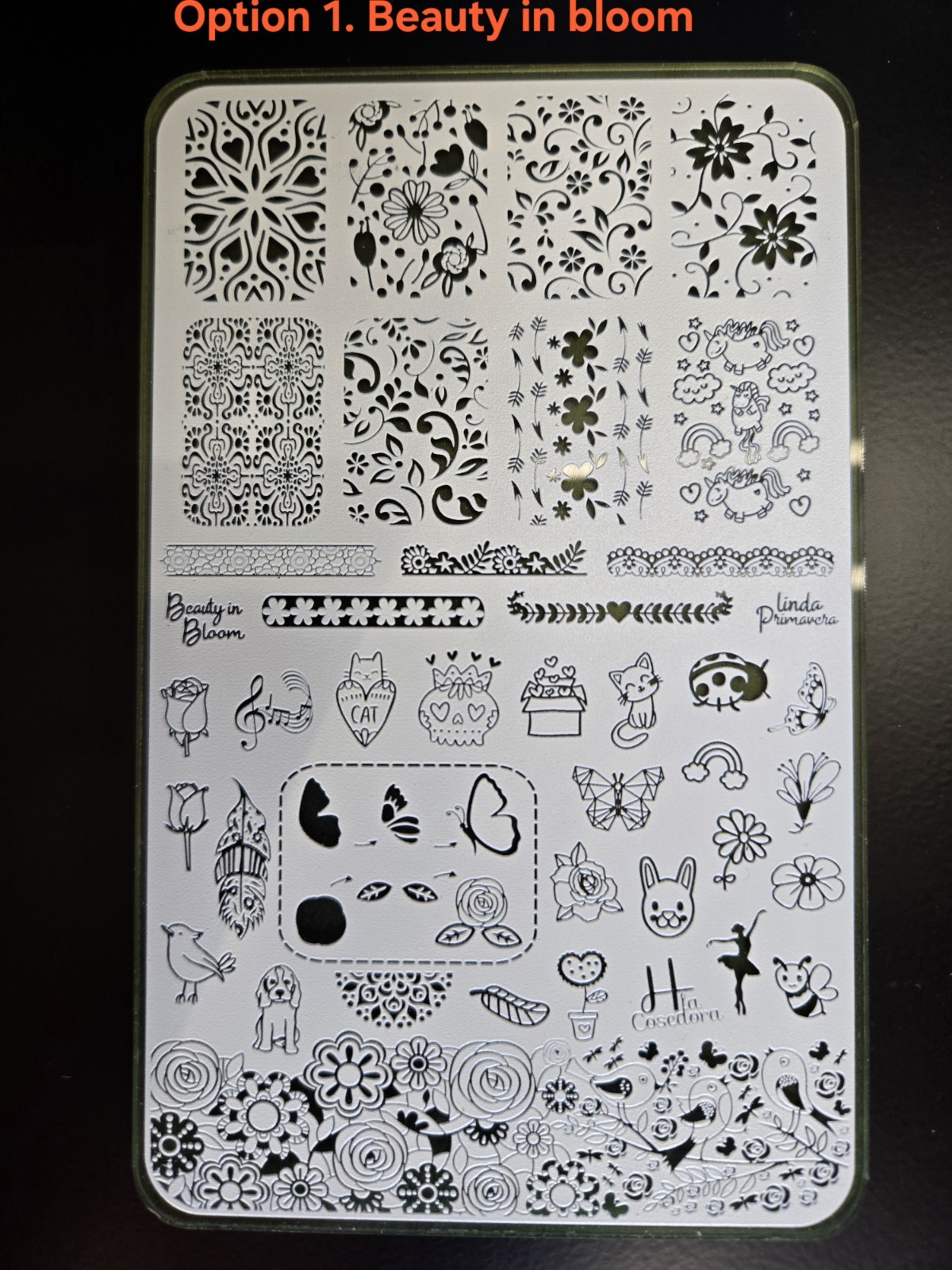 H La Cosedora Nail Stamping Plate Nail Art Design Floral, Animal, Geometric
