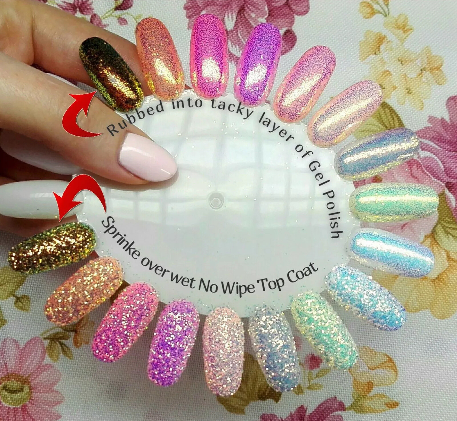 CINDERELLA PIXEL EFFECT NAIL ART GLITTER IRIDESCENT SEQUINS Unicorn POWDER MP008