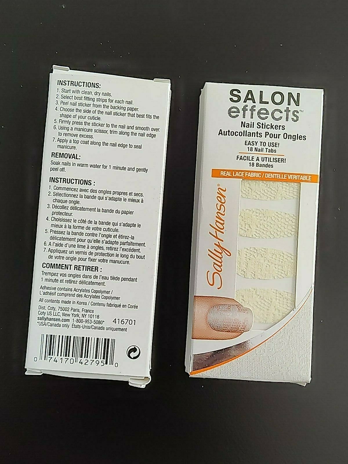 Sally Hansen SALON EFFECTS Nail Stickers 18 Nail Tabs 130 THREAD LIGHTLY -2 Pack