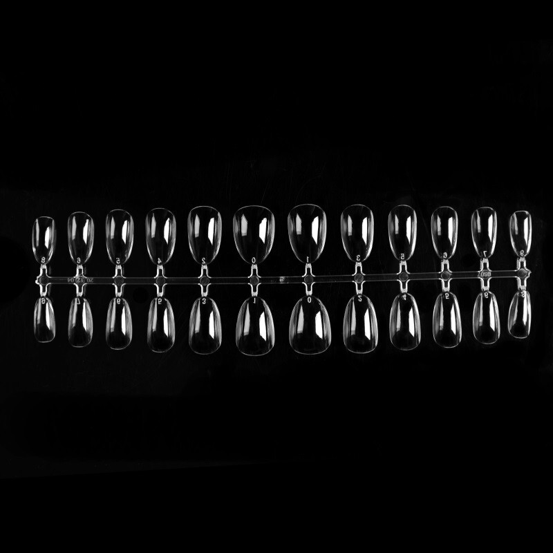 240pcs Full Coverage Sculpted Short Almond Soft Gel Press On False Nail Art Tips