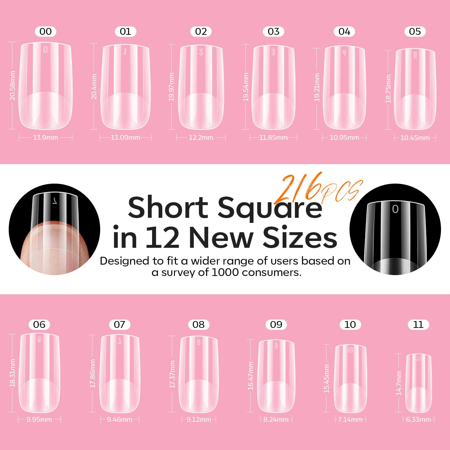 Gel X Nail Kit, Gel x Nail Tips Medium Square, 9-in-One Nail Glue & Portable U V