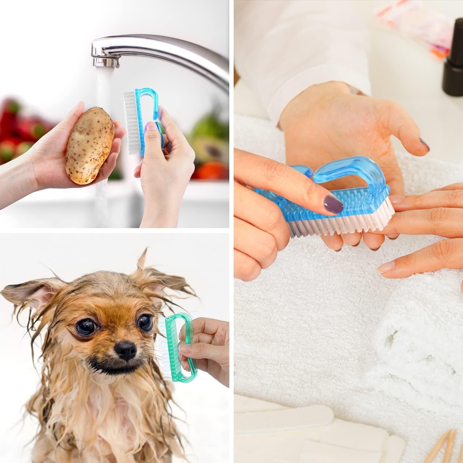 Gentle Clean Fingernail Brush Kit – Ideal for Home & Travel, 4 Brushes Included