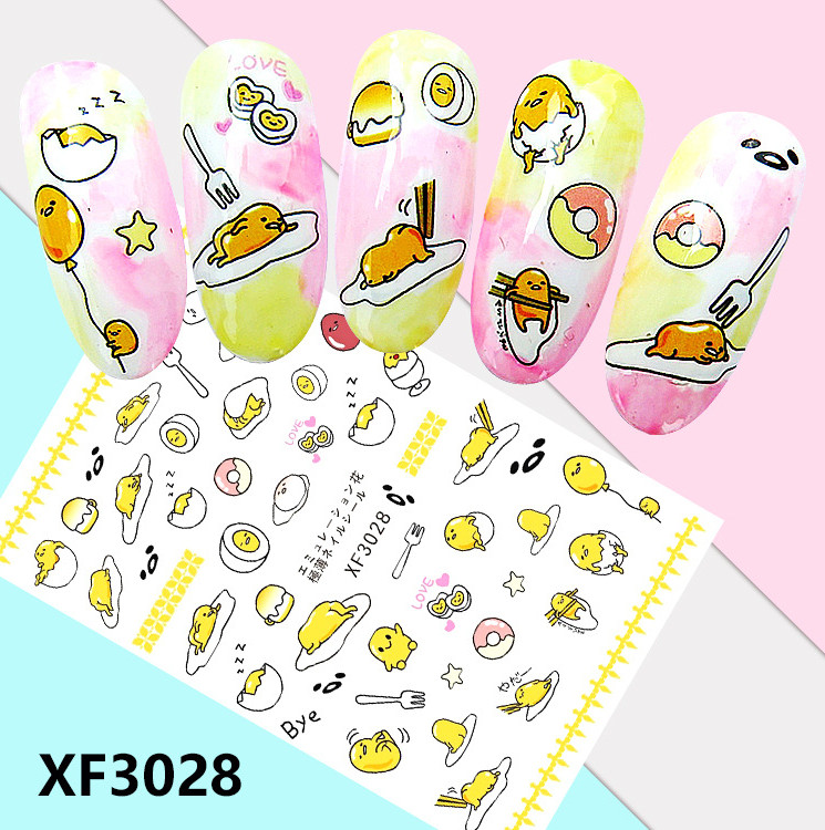 Nail Art Stickers Transfers 3D Self Adhesive Easter Chicks Eggs (XF3028) NS36