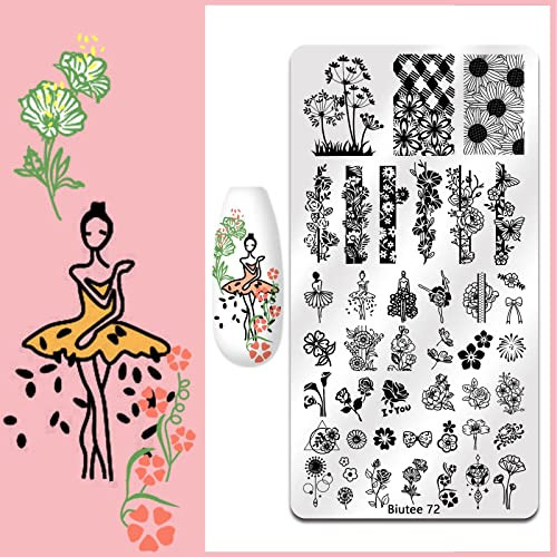 Nail Art Stamping Plate Set Nail Stamping Kit with Silicone Nail Stamper 15PCS