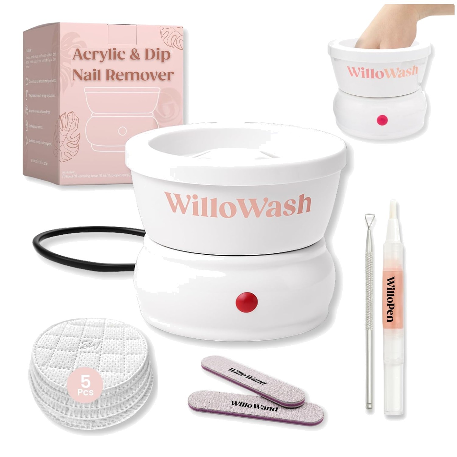 Willowash Nail Remover Bowl for Acrylic & Dip Powder